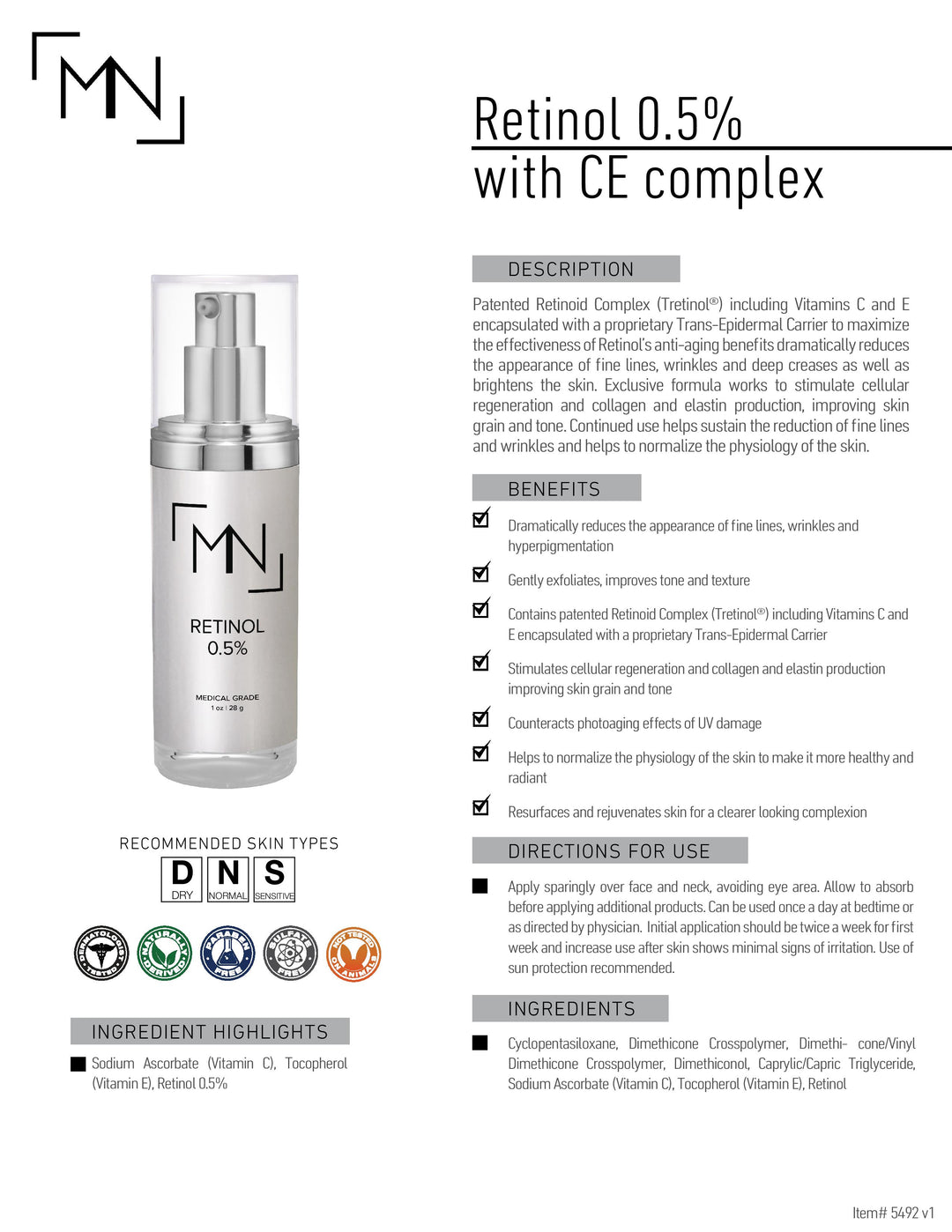 Retinol 0.5% + CE Complex | Mint & Needle